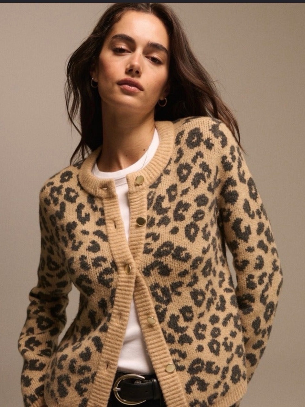 A&F Leopard Cardigan
